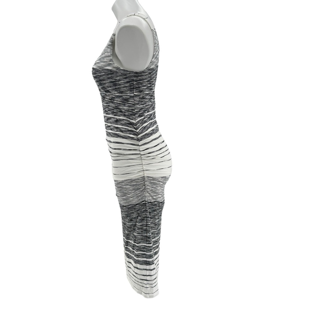 Athleta Comeback Tank Midi Dress SZ S Ruched Striped Long Comfy Modal Athletic - Picture 2 of 8